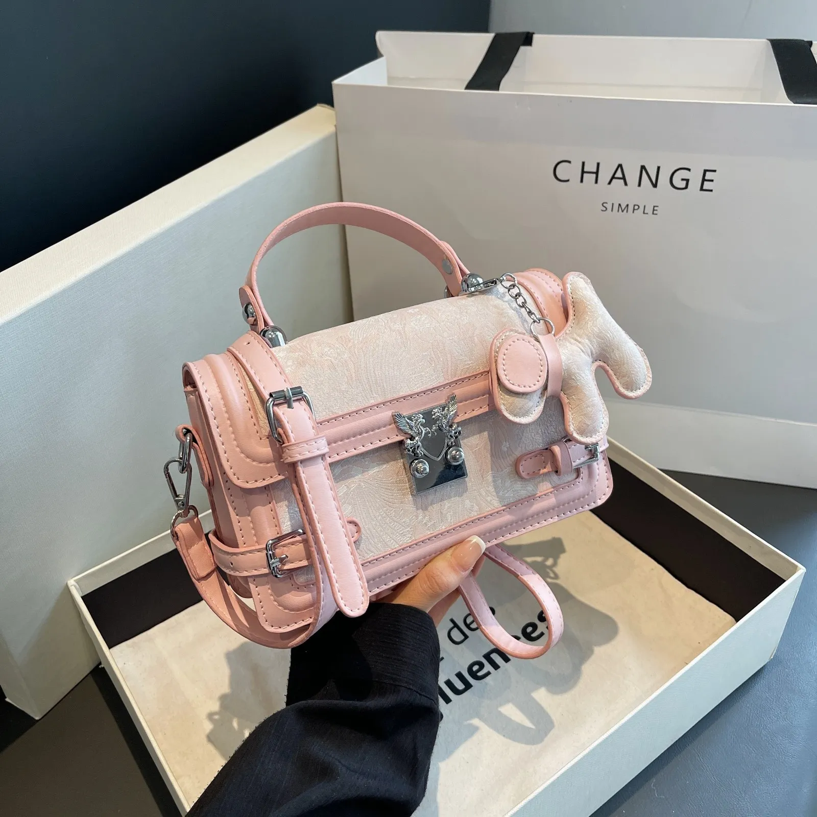 Sac à main bandoulière tendance en cuir PU, imperméable, lot de 3, capacité 2-2,9 L, pour fille, collection 2025